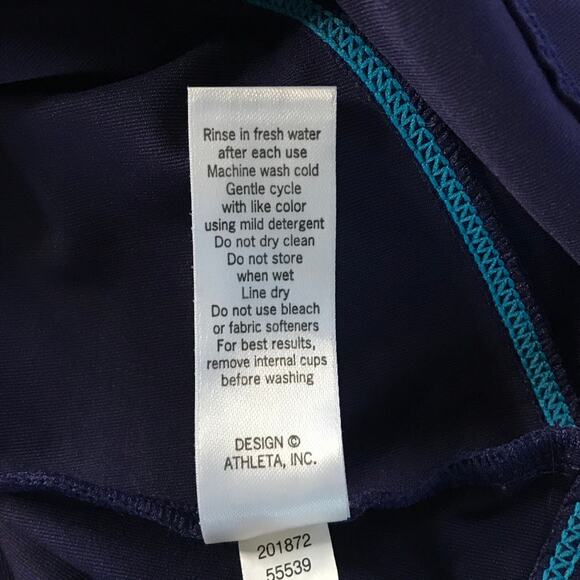 Athleta Energy Keyhole Racerback Zip Pocket Tank Purple Blue Medium - Picture 8 of 8